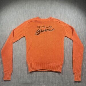 Vintage Cleveland Browns Sweater Mens M Orange NFL Football Logo 7 80s